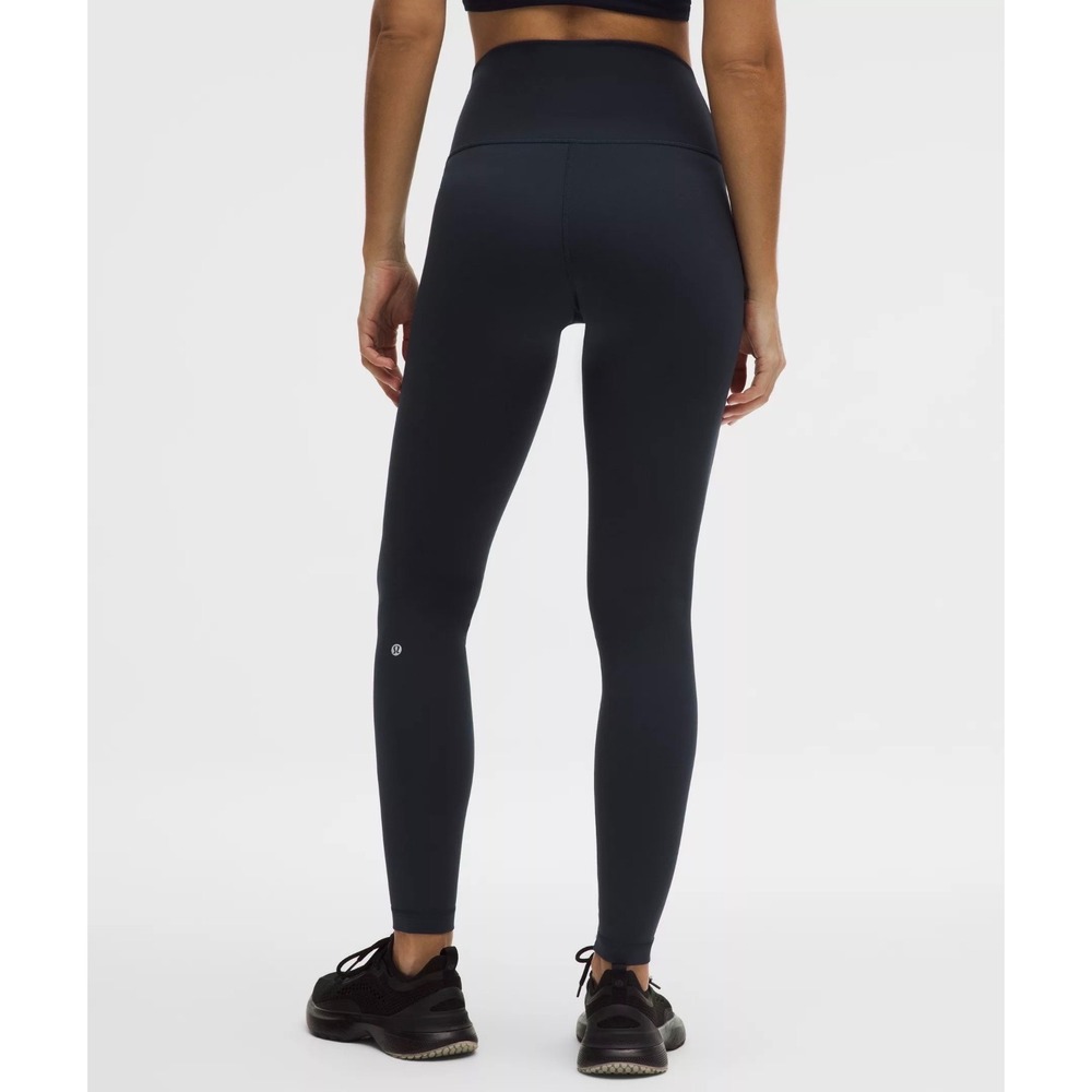 Lululemon High Rise Leggings Navy Blue Size 4 LW5DKHS 24 Inch Inseam Yoga Pants